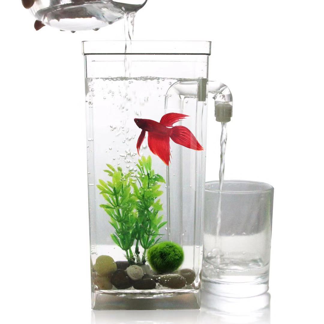 Aquarium Fish Goldfish - ขี้เกียจฟรีเปลี่ยน Desktop Fish Tank Mini Creative