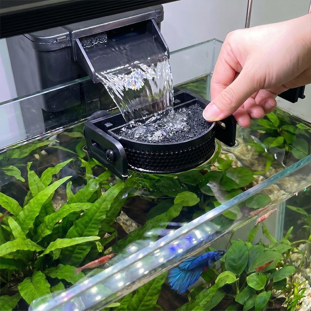 Aquarium Fish Betta - ﻿ แผ่นกรองตู้ปลาแบบพรีเมียมพร้อมถ้วยดูด, ตัวควบคุมการไหลของน้ำในตู้ปลา, ตัวลดความกระเพื่อมของผิวน้ำและตัวลดการไหลของน้ำสำหรับปลาเบต้า