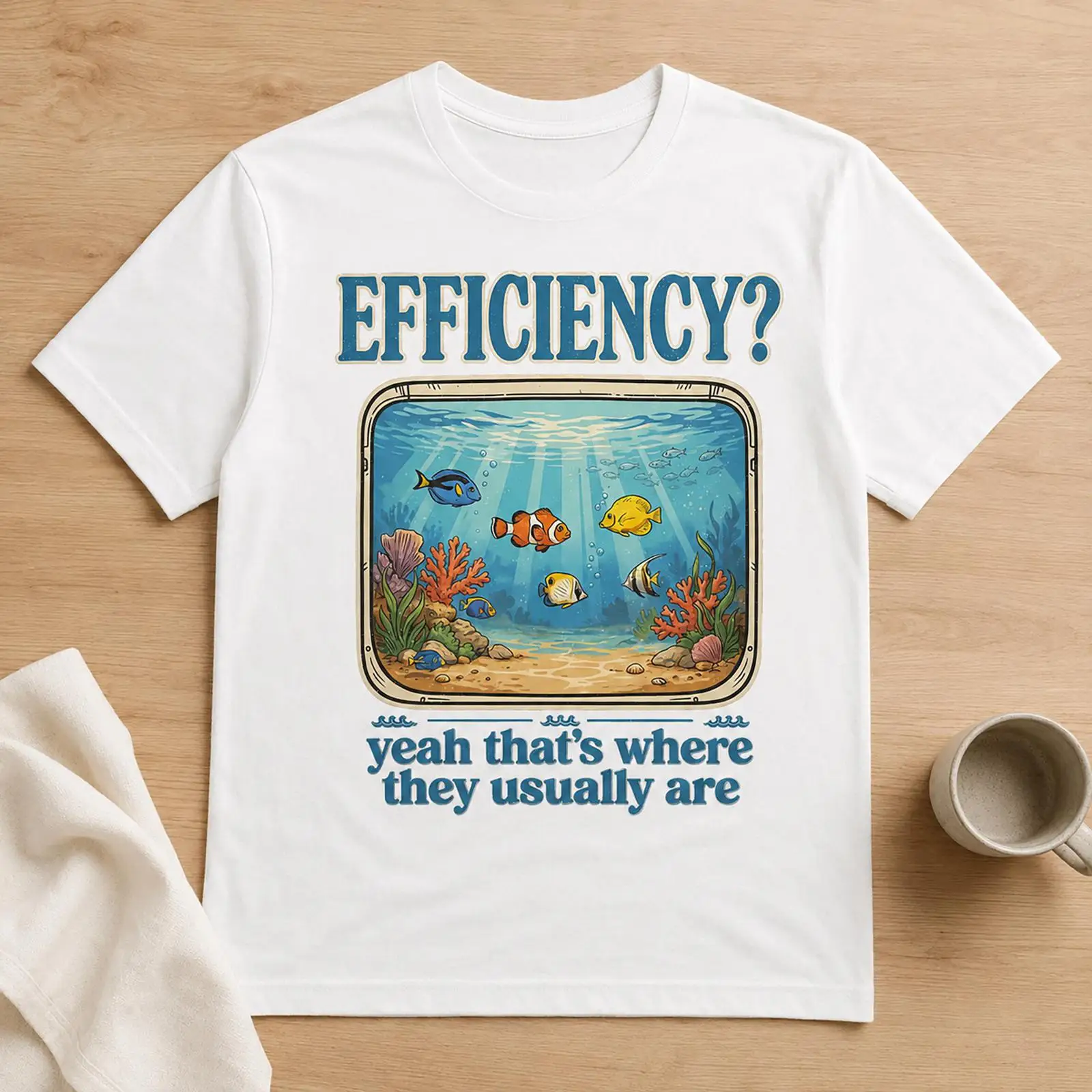 Aquarium Fish Jokes - เสื้อยืดลายมีมตลกเกี่ยวกับตู้ปลา แนวเรโทร สำหรับออฟฟิศ ข้อความตลกในที่ทำงาน สำหรับคนรัก สไตล์วินเทจ