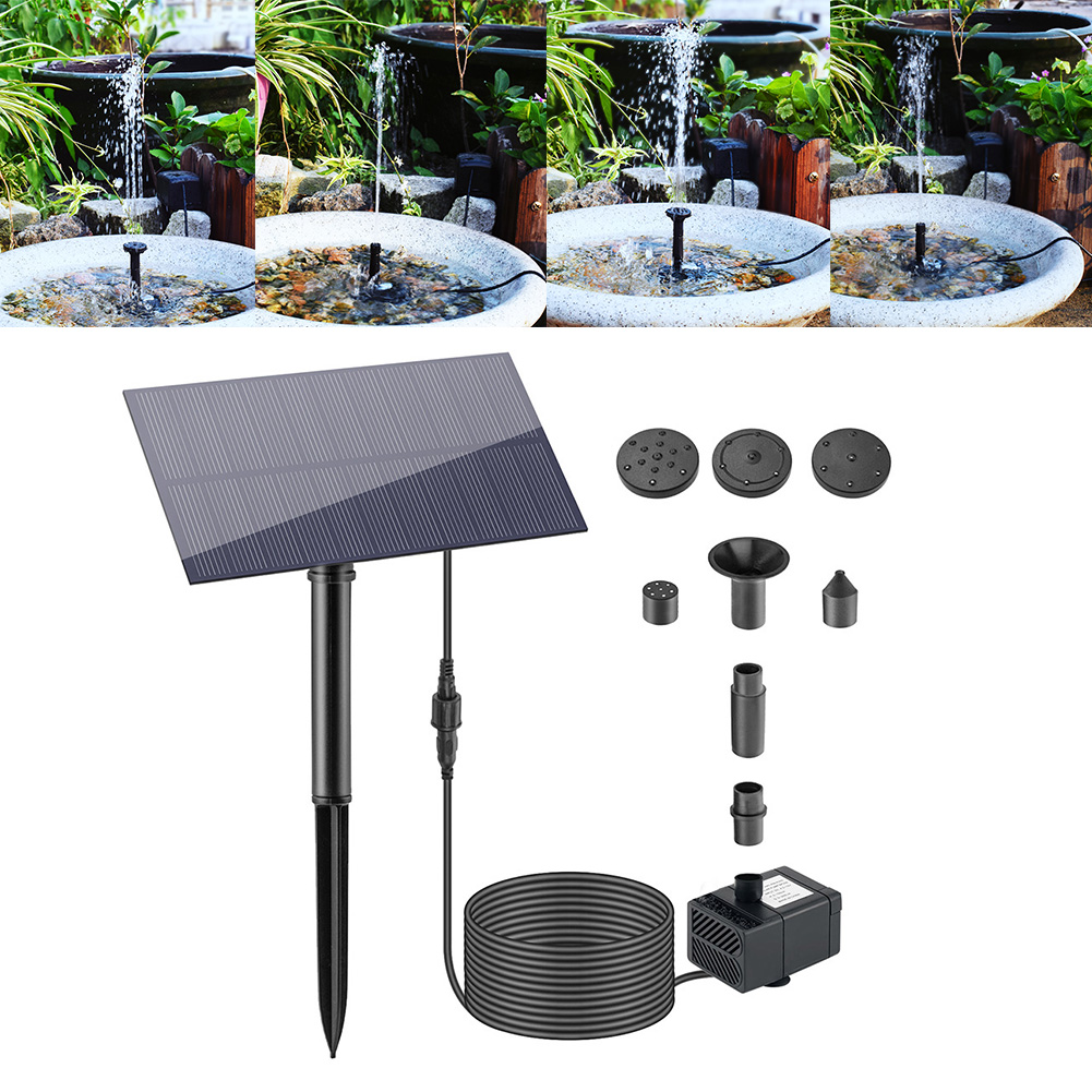 Aquarium Fish Care - 5W 5V น้ําพุตกแต่งสวน Stake พลังงานแสงอาทิตย์แผงปั๊มน้ําระบบรดน้ํา 180L/h