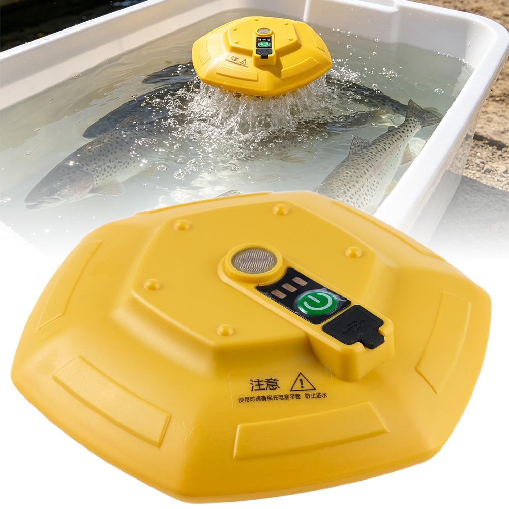 Aquarium Fish Care - ปั๊มออกซิเจนไร้สายแบบชาร์จไฟได้สำหรับตู้ปลา, เครื่องเติมอากาศแบบลอยน้ำสำหรับบ่อปลา, การขนส่งปลา และการตกปลากลางแจ้ง