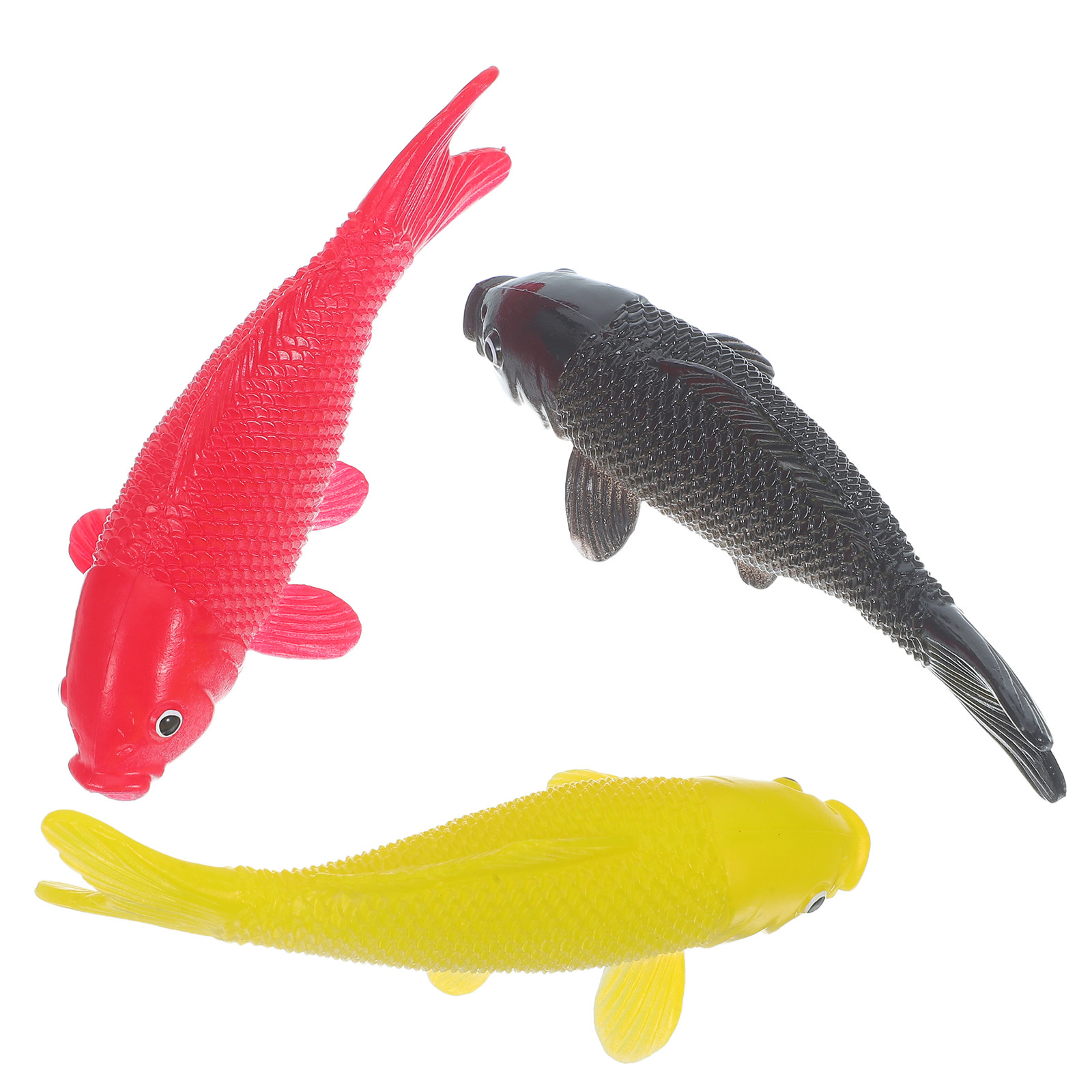 Aquarium Fish Goldfish - ของเล่นปลาประดิษฐ์ 3 ชิ้น รูปปลาพลาสติกเหมือนจริง ของตกแต่งตู้ปลา ปลาทอง