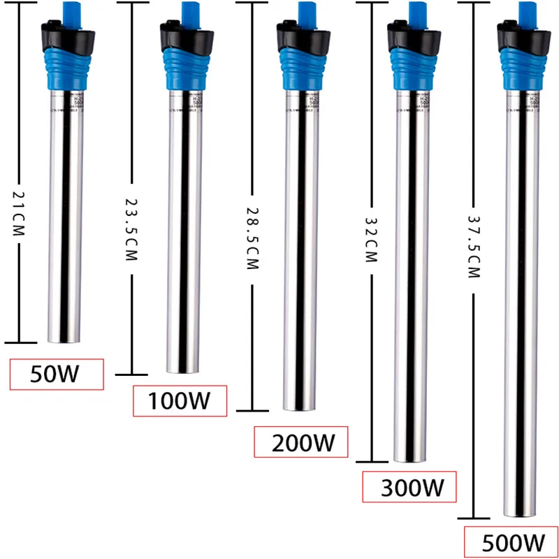 Aquarium Heater Submersible - เครื่องทำน้ำอุ่นตู้ปลาใต้น้ำ50W/100W/200W/300W/500W อุณหภูมิตู้ปลาสแตนเลสแท่งทำความร้อนประหยัดพลังงาน