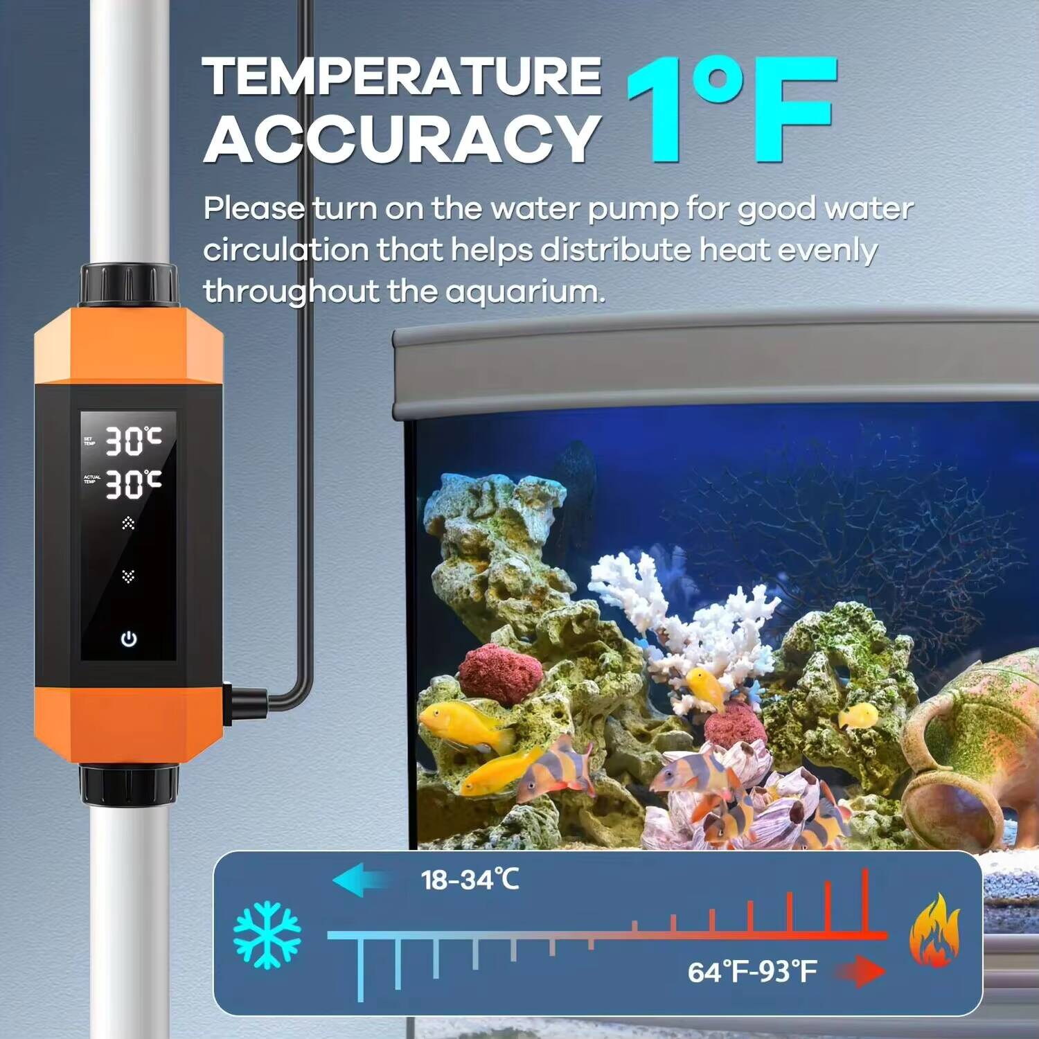 220V high-power ถังปลาป้องกันก - Aquarium Heater Submersible บทวิจารณ์และราคา