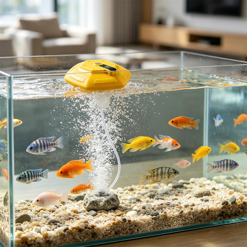 ปั๊มออกซิเจนไร้สายแบบชาร์จไฟได - Aquarium Fish Care บทวิจารณ์และราคา