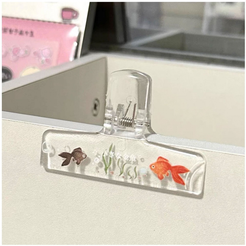 คลิปหนีบกระดาษอะคริลิคใส 1 ชิ้ - Aquarium Fish Goldfish บทวิจารณ์และราคา
