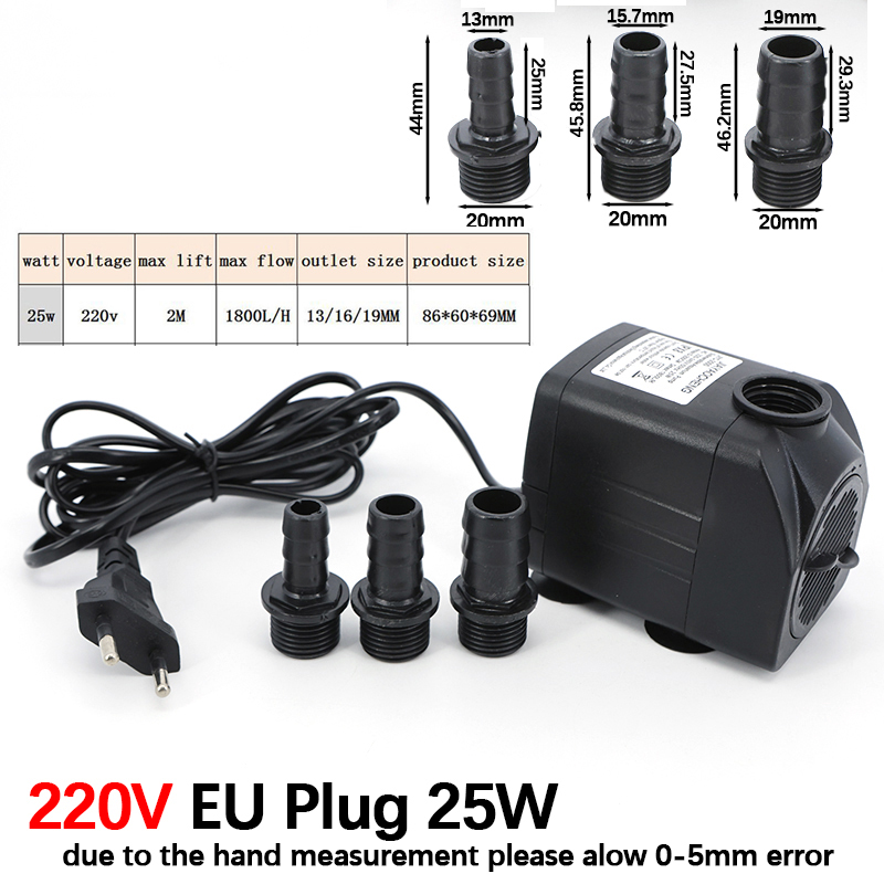 AC 220V 16W 25W ปั๊มน้ำแบบจุ่ม - Aquarium Fish Care บทวิจารณ์และราคา