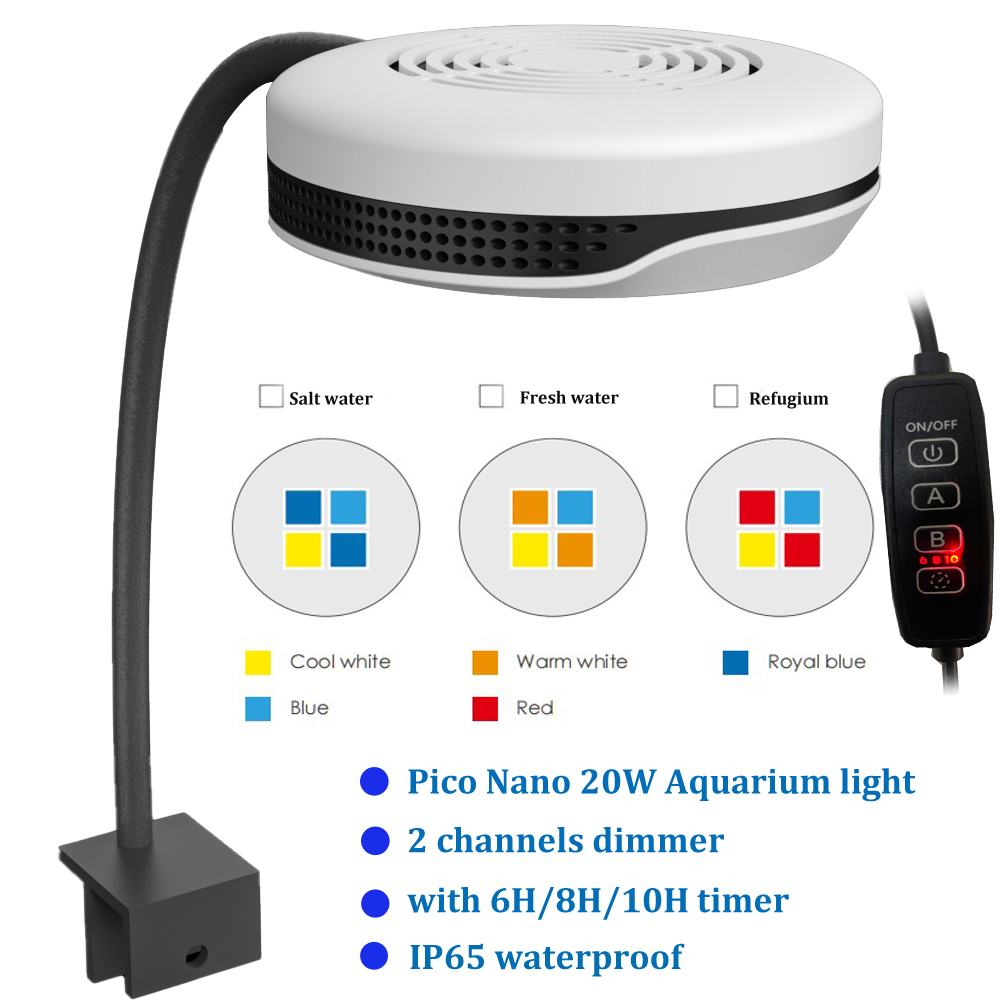 ไฟตู้ปลา LED แบบหนีบ 20W รุ่น  - Refugium Light Nano บทวิจารณ์และราคา